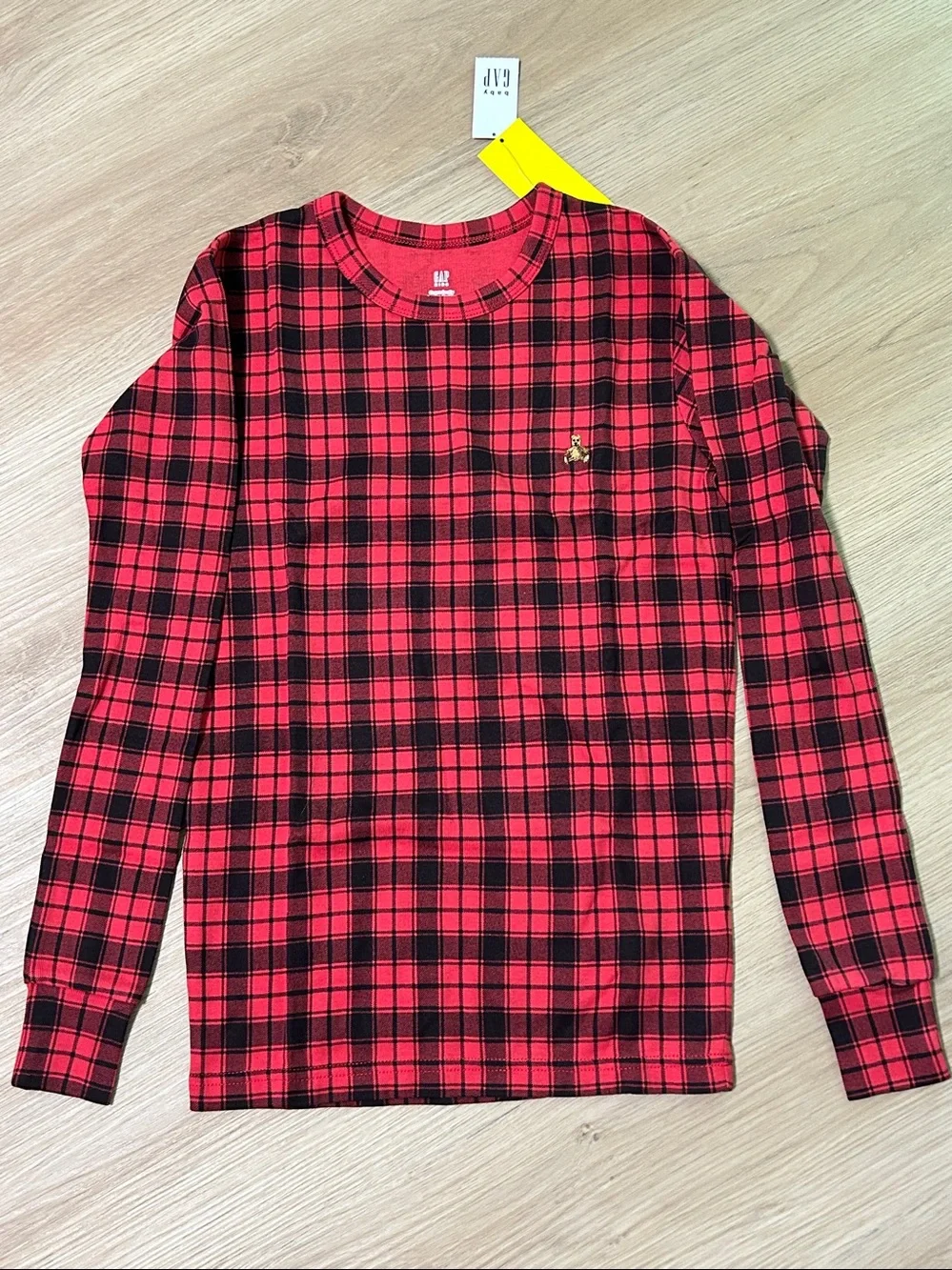 GAP Children Organic Kids Holiday Pajamas Set Cotton Size 12 Years Red-Black NEW